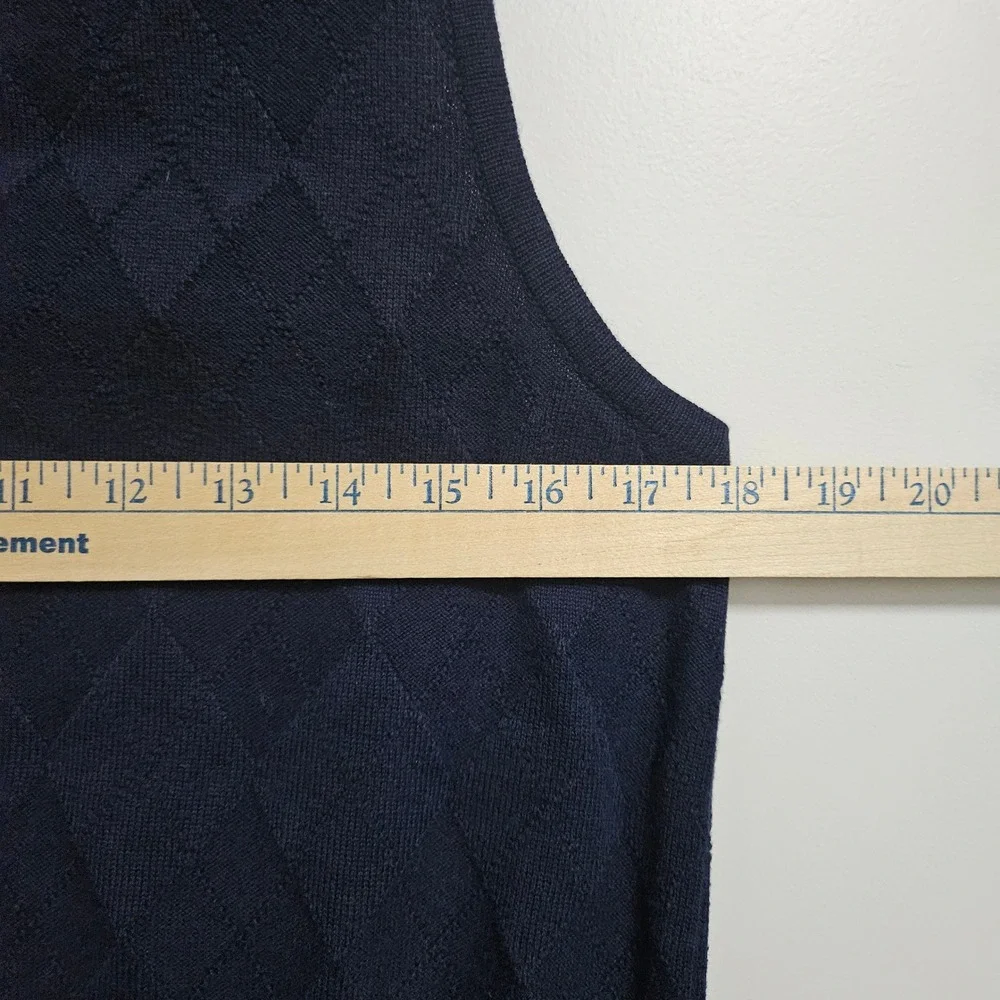 Ralph Lauren Sweater Vest Kids M Navy Blue Polo Golf Argyle V-Neck Cotton Knit‎